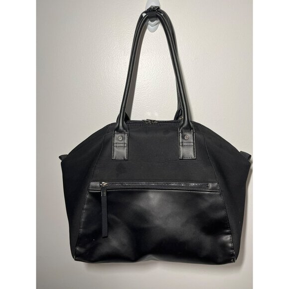 LULULEMON Vinyasa To Vino Black Leather Ex Large Gym Shoulder Bag - Picture 2 of 12